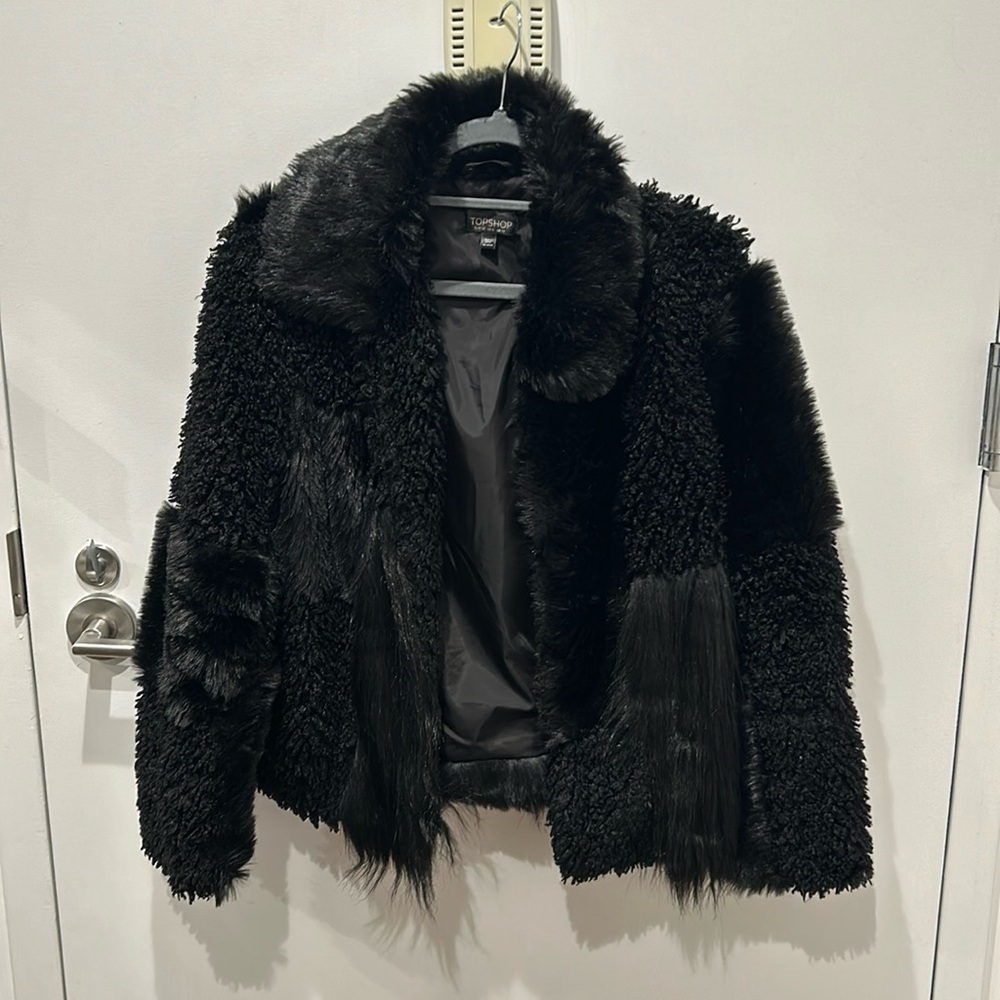 Black Topshop Faux Fur